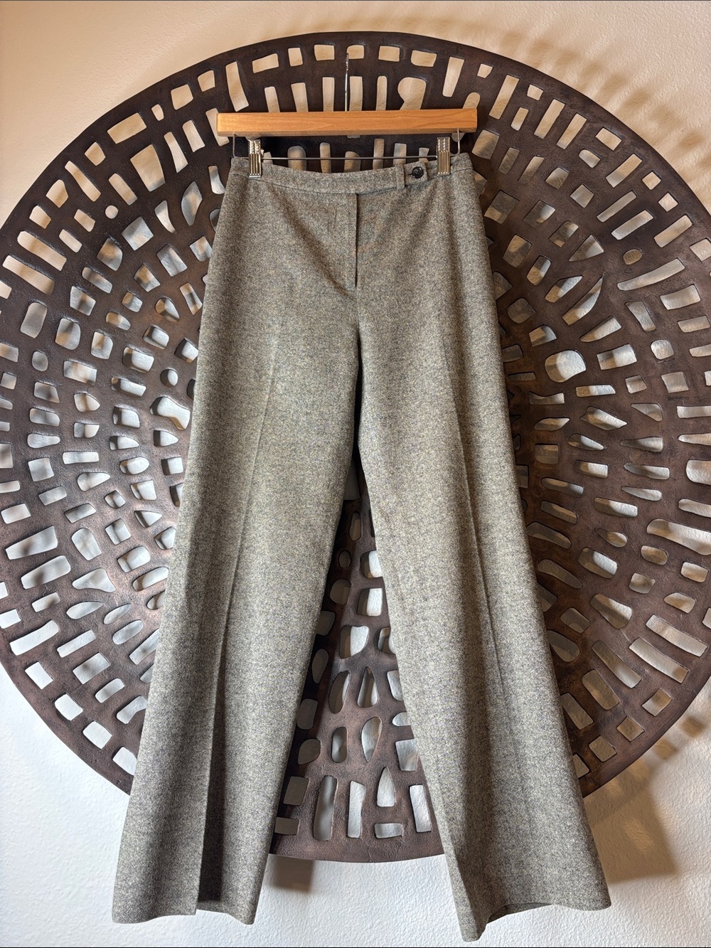 🖤Light Gray Wide-Leg Dress Pants 2P Lined Silk Blend Work Office Dressy Loft 🖤